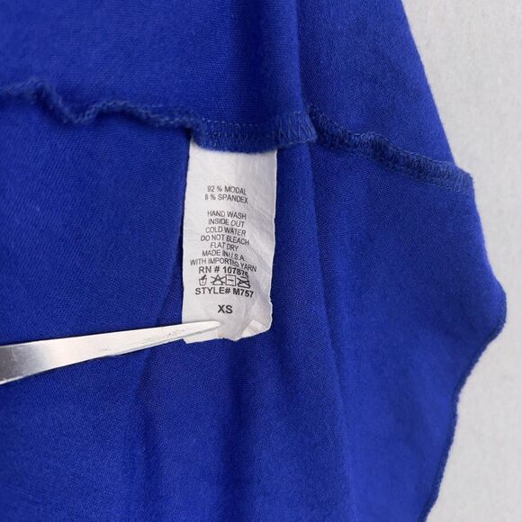 Comfy USA Sweater Womens XS Blue Open Front Drape Cardigan Minimal Made in USA - Picture 5 of 12